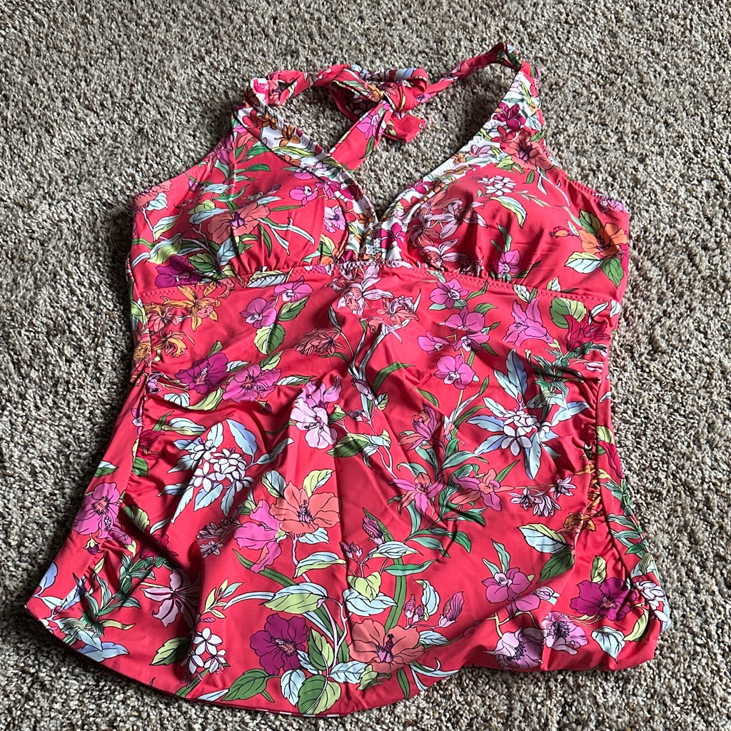 Tommy Bahama Coral Floral Halter Tankini Top
